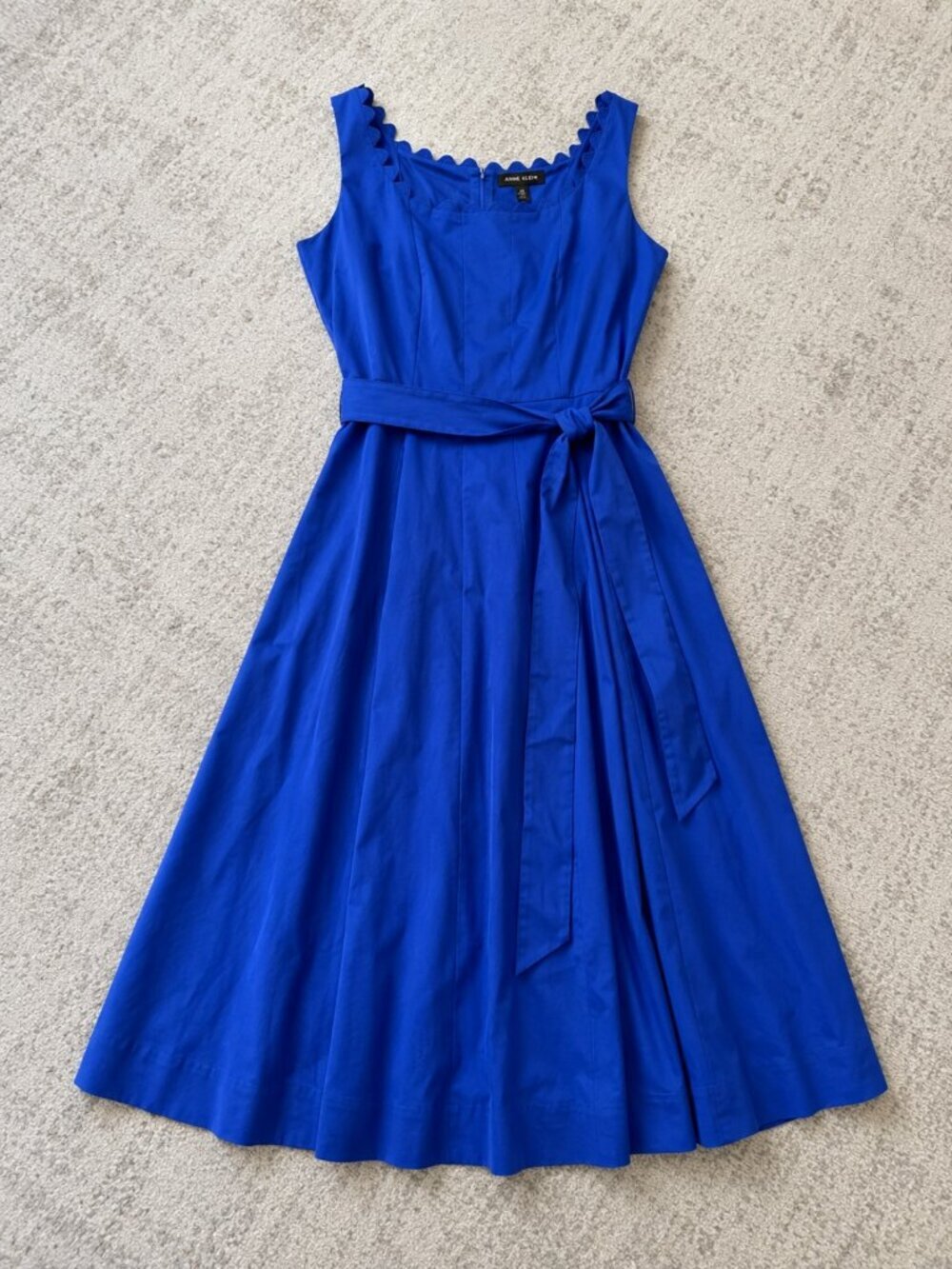 Anne Klein Blue MIDI Dress Fit and Flare Sleeveless Size 8 NWT - Picture 4 of 6